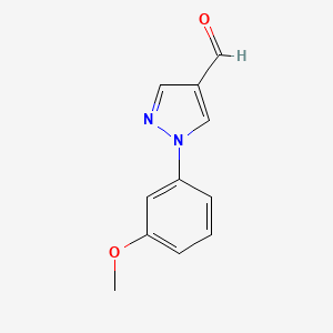 1-(3-Methoxyphenyl)-1H-pyrazole-4-carbaldehyde chemical structure (CAS 1013835-89-6)