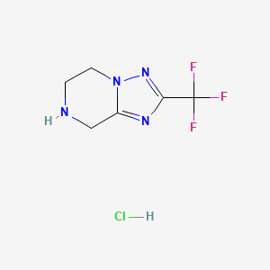 2-(Trifluoromethyl)-5,6,7,8-tetrahydro-[1,2,4]triazolo[1,5-a]pyrazine hydrochloride chemical structure (CAS 1013905-12-8)