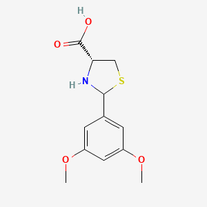 (4R)-2-(3,5-Dimethoxyphenyl)thiazolidine-4-carboxylic acid chemical structure (CAS 1014081-80-1)
