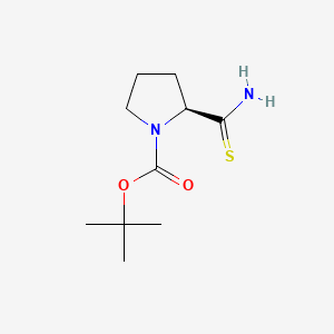 (S)-tert-Butyl 2-carbamothioylpyrrolidine-1-carboxylate chemical structure (CAS 101410-18-8)