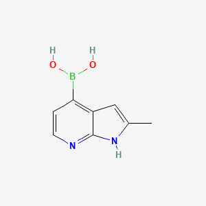 (2-Methyl-1H-pyrrolo[2,3-b]pyridin-4-yl)boronic acid chemical structure (CAS 1014614-07-3)