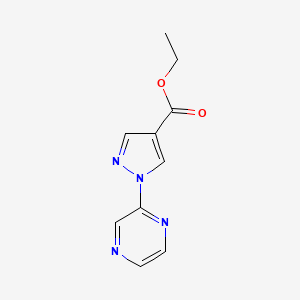 Ethyl 1-(pyrazin-2-yl)-1H-pyrazole-4-carboxylate chemical structure (CAS 1014632-12-2)