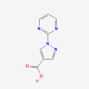 1-(Pyrimidin-2-yl)-1H-pyrazole-4-carboxylic acid chemical structure (CAS 1014632-18-8)
