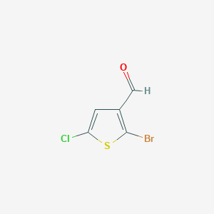 2-Bromo-5-chlorothiophene-3-carbaldehyde chemical structure (CAS 1014644-76-8)
