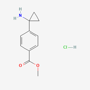 Methyl 4-(1-aminocyclopropyl)benzoate hydrochloride chemical structure (CAS 1014645-87-4)
