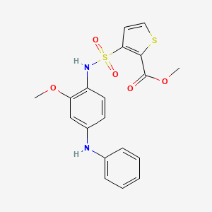 Methyl 3-(N-(2-methoxy-4-(phenylamino)phenyl)sulfamoyl)thiophene-2-carboxylate chemical structure (CAS 1014691-61-2)