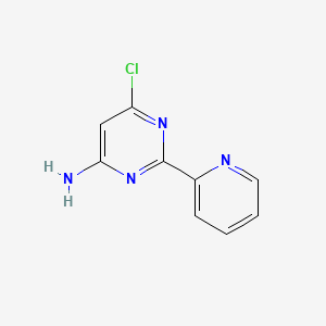 6-Chloro-2-(pyridin-2-yl)pyrimidin-4-amine chemical structure (CAS 1014720-73-0)