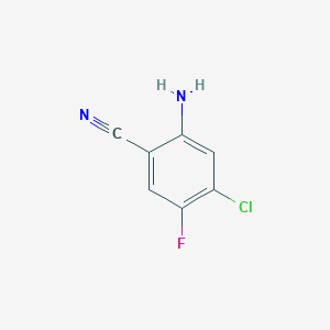 2-Amino-4-chloro-5-fluorobenzonitrile chemical structure (CAS 1015427-16-3)