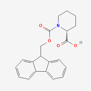 (R)-1-(((9H-Fluoren-9-yl)methoxy)carbonyl)piperidine-2-carboxylic acid chemical structure (CAS 101555-63-9)