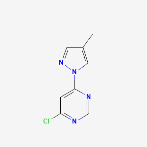 4-Chloro-6-(4-methyl-1H-pyrazol-1-yl)pyrimidine chemical structure (CAS 1015845-71-2)