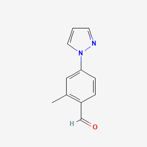 2-Methyl-4-(1H-pyrazol-1-yl)benzaldehyde chemical structure (CAS 1015845-89-2)