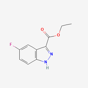 Ethyl 5-fluoro-1H-indazole-3-carboxylate chemical structure (CAS 1016-36-0)
