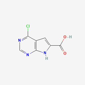 4-Chloro-7H-pyrrolo[2,3-d]pyrimidine-6-carboxylic acid chemical structure (CAS 1016241-80-7)