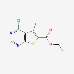 Ethyl 4-chloro-5-methylthieno[2,3-d]pyrimidine-6-carboxylate chemical structure (CAS 101667-98-5)