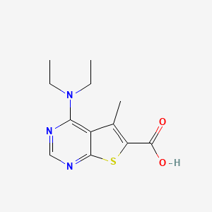 4-(Diethylamino)-5-methylthieno[2,3-d]pyrimidine-6-carboxylic acid chemical structure (CAS 101668-05-7)