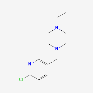1-((6-Chloropyridin-3-yl)methyl)-4-ethylpiperazine chemical structure (CAS 1016745-43-9)