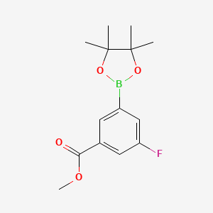 Methyl 3-fluoro-5-(4,4,5,5-tetramethyl-1,3,2-dioxaborolan-2-yl)benzoate chemical structure (CAS 1016979-31-9)