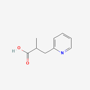 2-Methyl-3-(pyridin-2-yl)propanoic acid chemical structure (CAS 1017183-06-0)