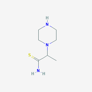 2-(Piperazin-1-yl)propanethioamide chemical structure (CAS 1017391-57-9)