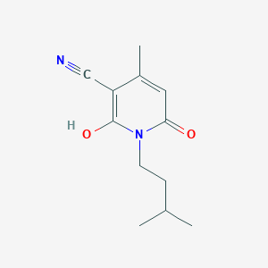 6-Hydroxy-1-isopentyl-4-methyl-2-oxo-1,2-dihydropyridine-3-carbonitrile chemical structure (CAS 1017420-64-2)