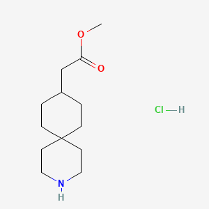 Methyl 2-(3-azaspiro[5.5]undecan-9-yl)acetate hydrochloride chemical structure (CAS 1017540-91-8)