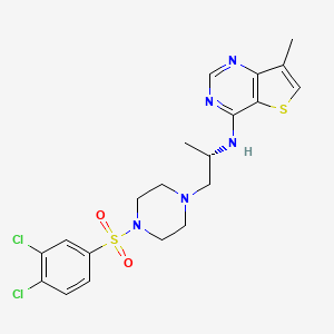 (S)-N-(1-(4-((3,4-Dichlorophenyl)sulfonyl)piperazin-1-yl)propan-2-yl)-7-methylthieno[3,2-d]pyrimidin-4-amine chemical structure (CAS 1017606-66-4)