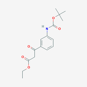 Ethyl 3-(3-((tert-butoxycarbonyl)amino)phenyl)-3-oxopropanoate chemical structure (CAS 1017781-47-3)
