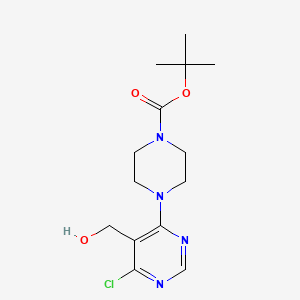 tert-Butyl 4-(6-chloro-5-(hydroxymethyl)pyrimidin-4-yl)piperazine-1-carboxylate chemical structure (CAS 1017782-56-7)