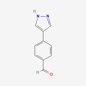 4-(1H-Pyrazol-4-yl)benzaldehyde chemical structure (CAS 1017794-45-4)