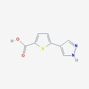 5-(1H-Pyrazol-4-yl)thiophene-2-carboxylic acid chemical structure (CAS 1017794-49-8)