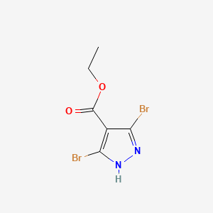 Ethyl 3,5-dibromo-1H-pyrazole-4-carboxylate chemical structure (CAS 1017802-86-6)
