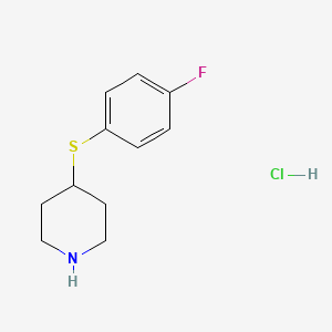 4-((4-Fluorophenyl)thio)piperidine hydrochloride chemical structure (CAS 101798-76-9)