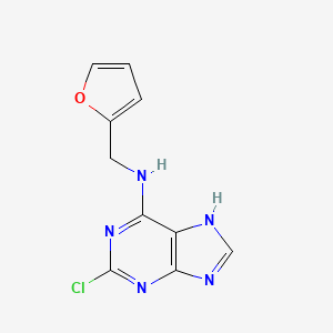 (2-Chloro-7H-purin-6-yl)-furan-2-ylmethyl-amine chemical structure (CAS 101862-47-9)