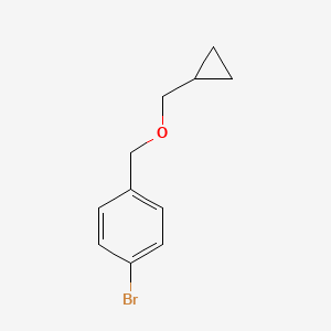 1-Bromo-4-((cyclopropylmethoxy)methyl)benzene chemical structure (CAS 1018681-31-6)