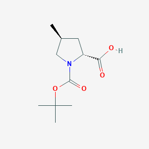 (2R,4S)-1-(tert-Butoxycarbonyl)-4-methylpyrrolidine-2-carboxylic acid chemical structure (CAS 1018818-04-6)