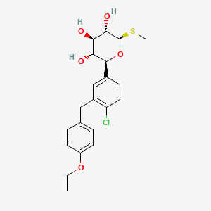 (2S,3R,4R,5S,6R)-2-(4-Chloro-3-(4-ethoxybenzyl)phenyl)-6-(methylthio)tetrahydro-2H-pyran-3,4,5-triol chemical structure (CAS 1018899-04-1)