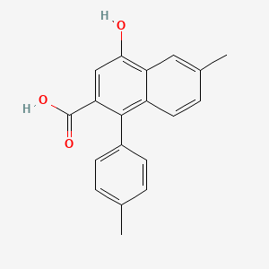 4-Hydroxy-6-methyl-1-(p-tolyl)-2-naphthoic acid chemical structure (CAS 101894-09-1)