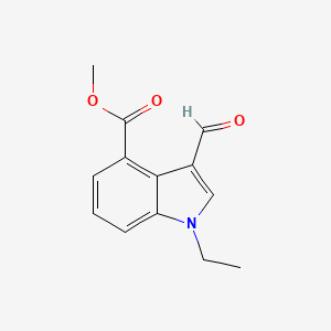 Methyl 1-ethyl-3-formyl-1H-indole-4-carboxylate chemical structure (CAS 1019111-45-5)