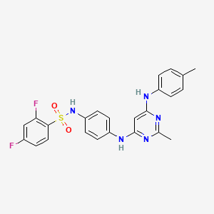 2,4-Difluoro-N-(4-((2-methyl-6-(p-tolylamino)pyrimidin-4-yl)amino)phenyl)benzenesulfonamide chemical structure (CAS 1019169-83-5)