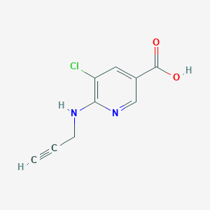 5-Chloro-6-(prop-2-yn-1-ylamino)nicotinic acid chemical structure (CAS 1019357-55-1)