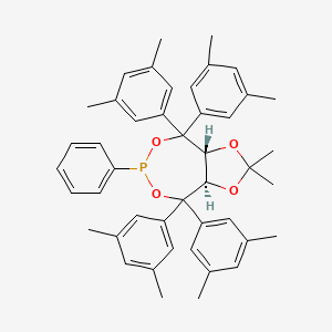 (3aR,8aR)-(-)-4,4,8,8-Tetrakis(3,5-dimethylphenyl)tetrahydro-2,2-dimethyl-6-phenyl-1,3-dioxolo[4,5-e]dioxaphosphepin chemical structure (CAS 1019840-96-0)