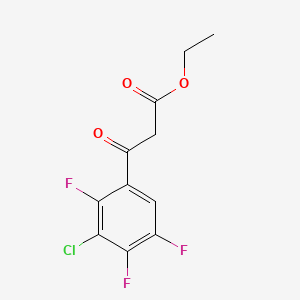 Ethyl 3-(3-chloro-2,4,5-trifluorophenyl)-3-oxopropanoate chemical structure (CAS 101987-86-4)