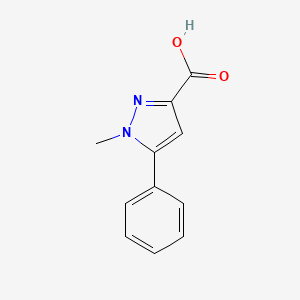 1-Methyl-5-phenyl-1H-pyrazole-3-carboxylic acid chemical structure (CAS 10199-53-8)
