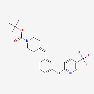 tert-Butyl 4-(3-((5-(trifluoromethyl)pyridin-2-yl)oxy)benzylidene)piperidine-1-carboxylate chemical structure (CAS 1020325-45-4)