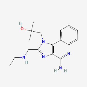 1-(4-Amino-2-((ethylamino)methyl)-1H-imidazo[4,5-c]quinolin-1-yl)-2-methylpropan-2-ol chemical structure (CAS 1020412-43-4)