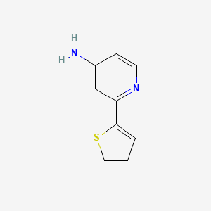 2-(Thiophen-2-yl)pyridin-4-amine chemical structure (CAS 1020540-64-0)