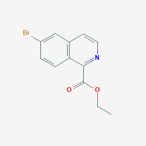 Ethyl 6-bromoisoquinoline-1-carboxylate chemical structure (CAS 1020576-70-8)
