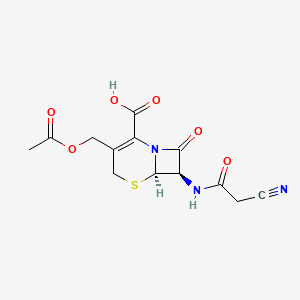 (6R,7R)-3-(Acetoxymethyl)-7-(2-cyanoacetamido)-8-oxo-5-thia-1-azabicyclo[4.2.0]oct-2-ene-2-carboxylic acid chemical structure (CAS 10206-21-0)