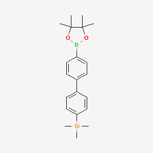 Trimethyl(4'-(4,4,5,5-tetramethyl-1,3,2-dioxaborolan-2-yl)-[1,1'-biphenyl]-4-yl)silane chemical structure (CAS 1020673-70-4)