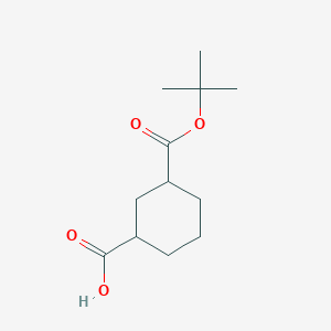 3-(tert-Butoxycarbonyl)cyclohexane-1-carboxylic acid chemical structure (CAS 1020965-27-8)